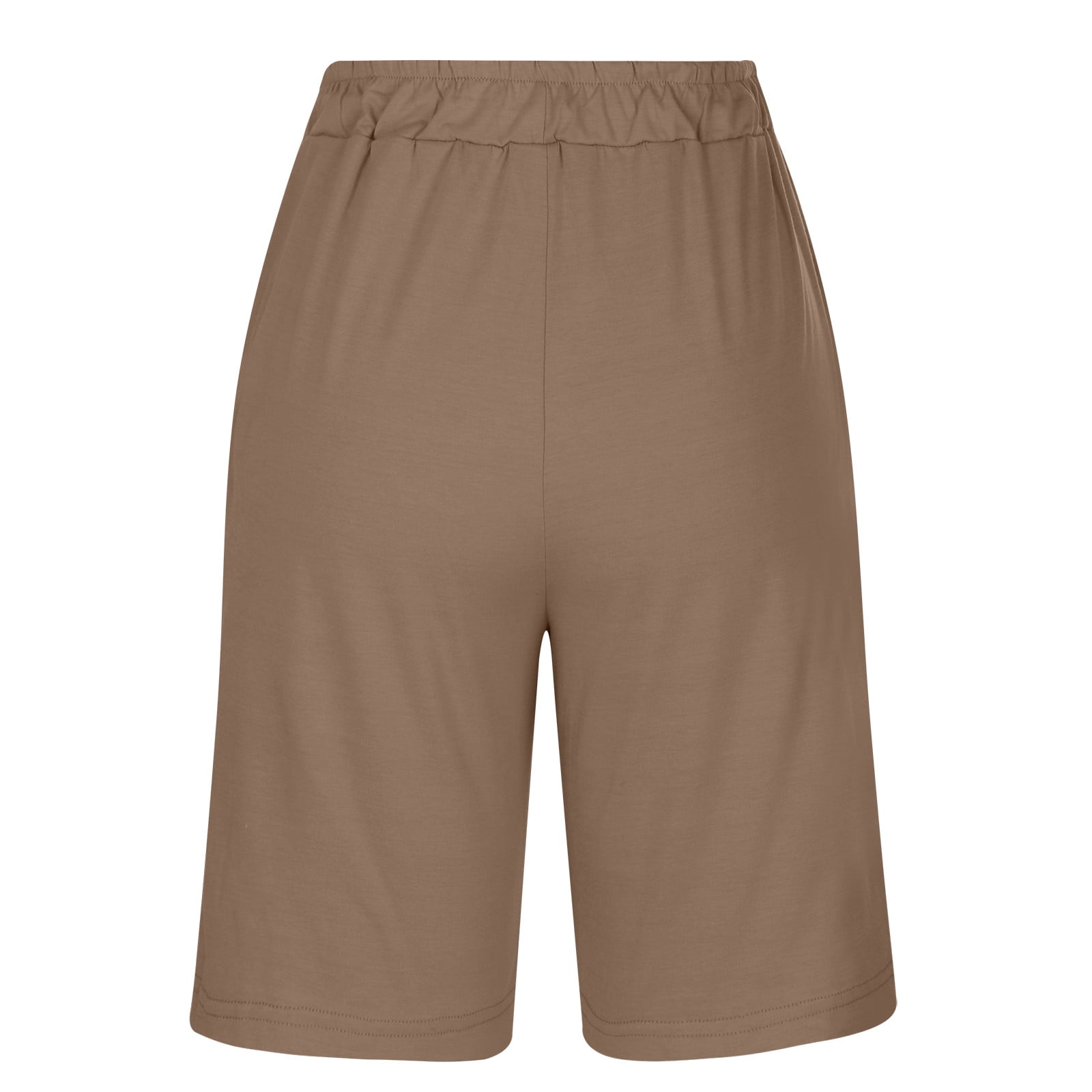 Running Shorts for Women Elastic Waist Knee Length Casual Loose Fit Jersey Active Shorts with Drawstring Pockets
