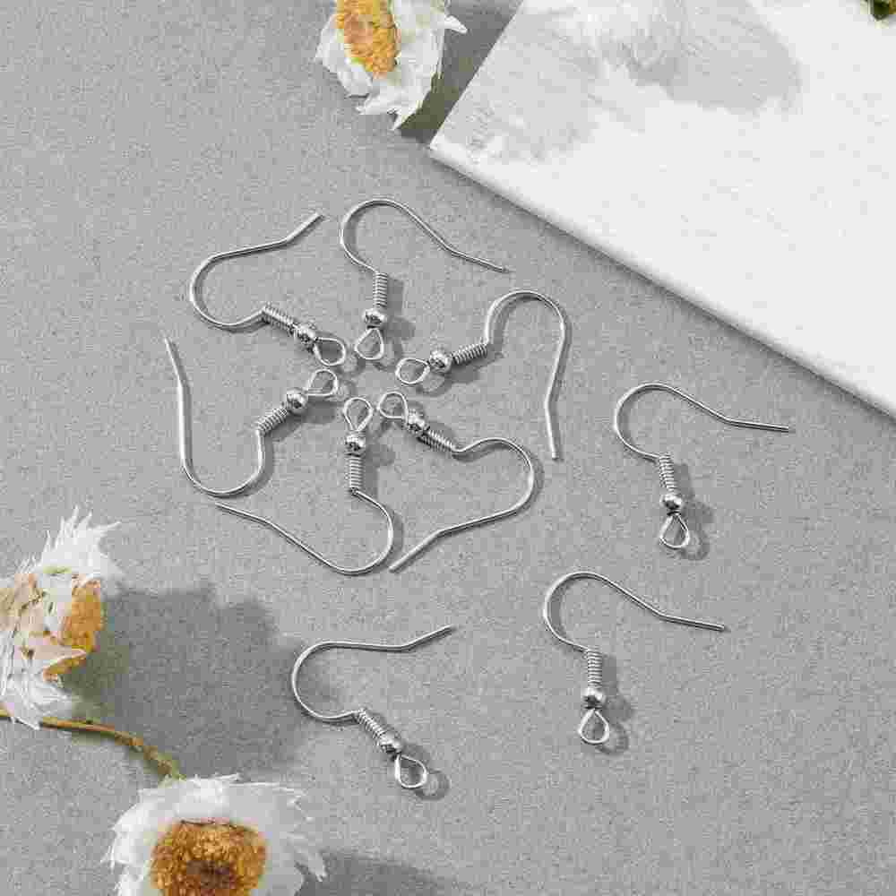5000 pc Iron Earring Hooks Ear Wire with Horizontal Loop Cadmium Free Nickel Free Lead Free Platinum 17~19x0.8mm Hole: 2mm 22 Gauge Pin: 0.6mm