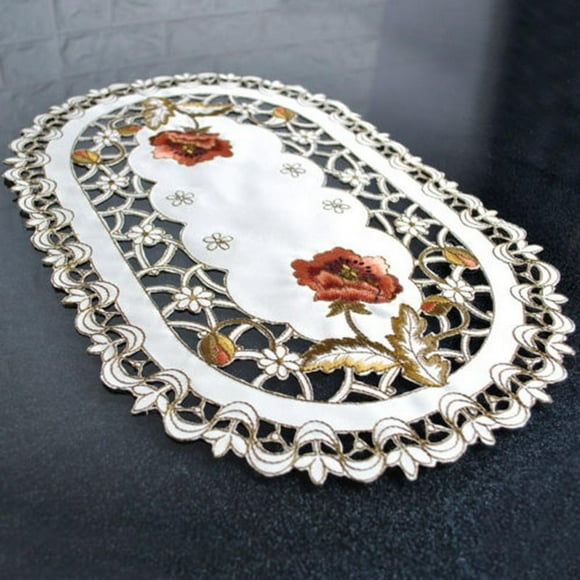 Mosiee 30*45Cm Tablecloth Vintage Embroidery Lace Fabric Tablecloth Cushion Nordic Home Decoration Wedding Party Celebration Supplies