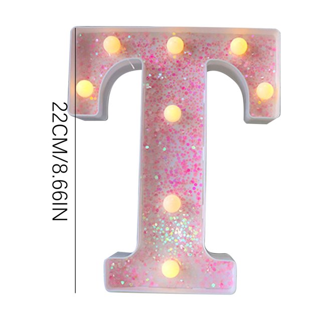 JilgTeok 1 Packs Colorful Light Up Letters LED Letter Lights for Proposal Statement Birthday Party Wedding Home Bar Decoration Scene Decorative Light Clearance