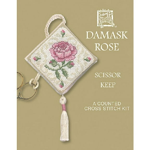 Textile Heritage Scissor Keep Cross Stitch Kit - Damask Rose