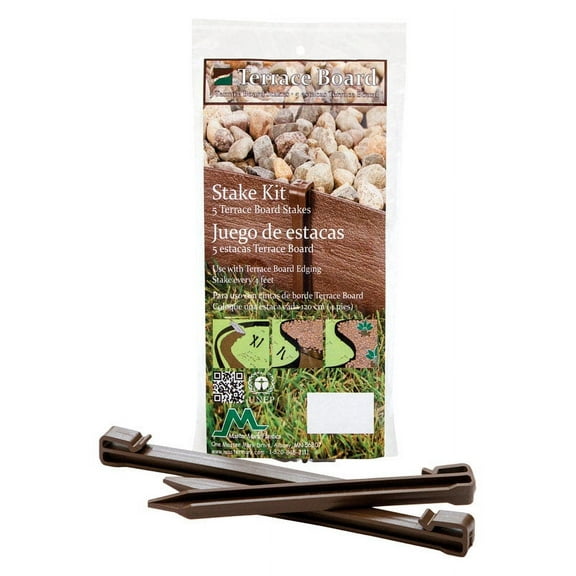 Master Mark Set of 5, 10" Terrace Board Brown Stakes.