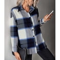 thumbnail image 1 of Cárdigan a cuadros, camisa a cuadros para mujer, camisa a cuadros alta con botones para mujer, camisa a cuadros para mujer, características líderes en su clase, 1 of 7
