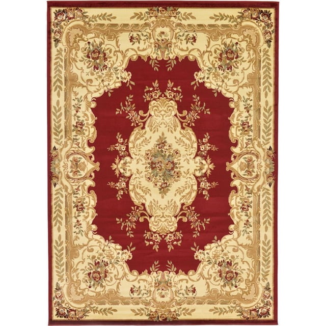 Unique Loom Versailles Medallion Motif Rug 8' x 11' 4 Rectangle Burgundy/Ivory