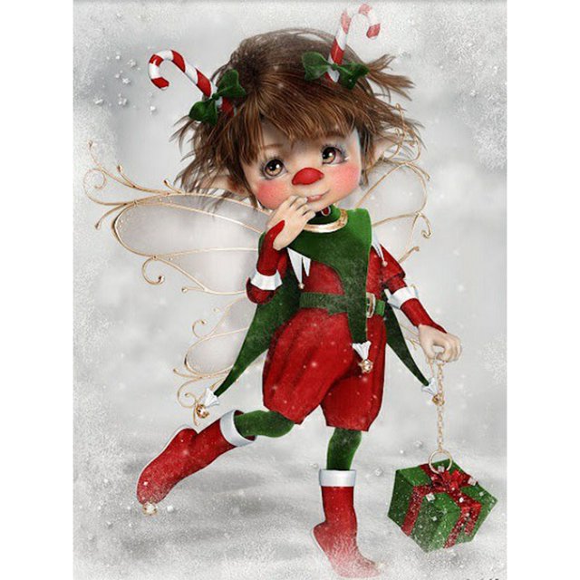 Cuadros Decorativos Kit de pintura de diamante de taladro redondo completo 5D decoración de arte de muñeca encantadora para adultos JShteea Nuevos Originales