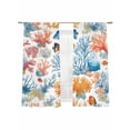thumbnail image 6 of Red Blue Coral Coastal Sheer Curtains for Living Room Bedroom Nautical Summer Beach Shell Sheer Curtains 72 Inch Long 2 Panels Set Light Filtering Curtain Window Treatments Drapes for Dining Room, 6 of 6