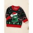 thumbnail image 5 of Seyurigaoka Christmas Baby Sweater Long Sleeve Crew Neck Christmas Pattern Jacquard Sweater, 5 of 9