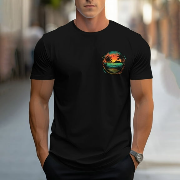 Vetsdori Printed T-Shirts for Men Fashion Slim Fit Pull On Short Sleeve Black Muscle Classic Crew Neck Mens Shirts Gym