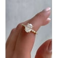 thumbnail image 6 of vylahjewellery Hidden Halo Wedding Ring Oval Cut Moissanite Engagement Ring Proposal Ring 18K Yellow Gold Bridal Ring Unique Anniversary Ring for Her, 6 of 8