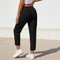 thumbnail image 6 of Titcea Cargo Pants Women High Waisted Drawstring Solid Color Casual Straight-Leg Pants with Multi Pockets Lightweight Comfy Summer Cargo Pants, 6 of 6