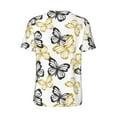 thumbnail image 3 of Balery Golden Glitter Butterflies Baseball Jersey for Men Casual Button Down Shirts Short Sleeve Active Team Sports Uniform-3X-Large, 3 of 9