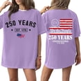 thumbnail image 2 of Dwralegc USA Short Sleeve T Shirt Women Crewneck Short Sleeve Pullover Sweatshirts American Flag Print 250 Years Of America 2026 Casual T-Shirt USA Plus Size Printed T Shirt Purple 4XL, 2 of 5