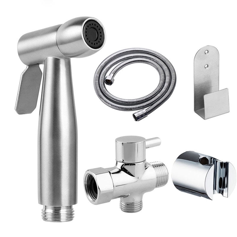 Stainless Steel Handheld Bidet Spray Shower Head Toilet Adapter Hose Kit Home 