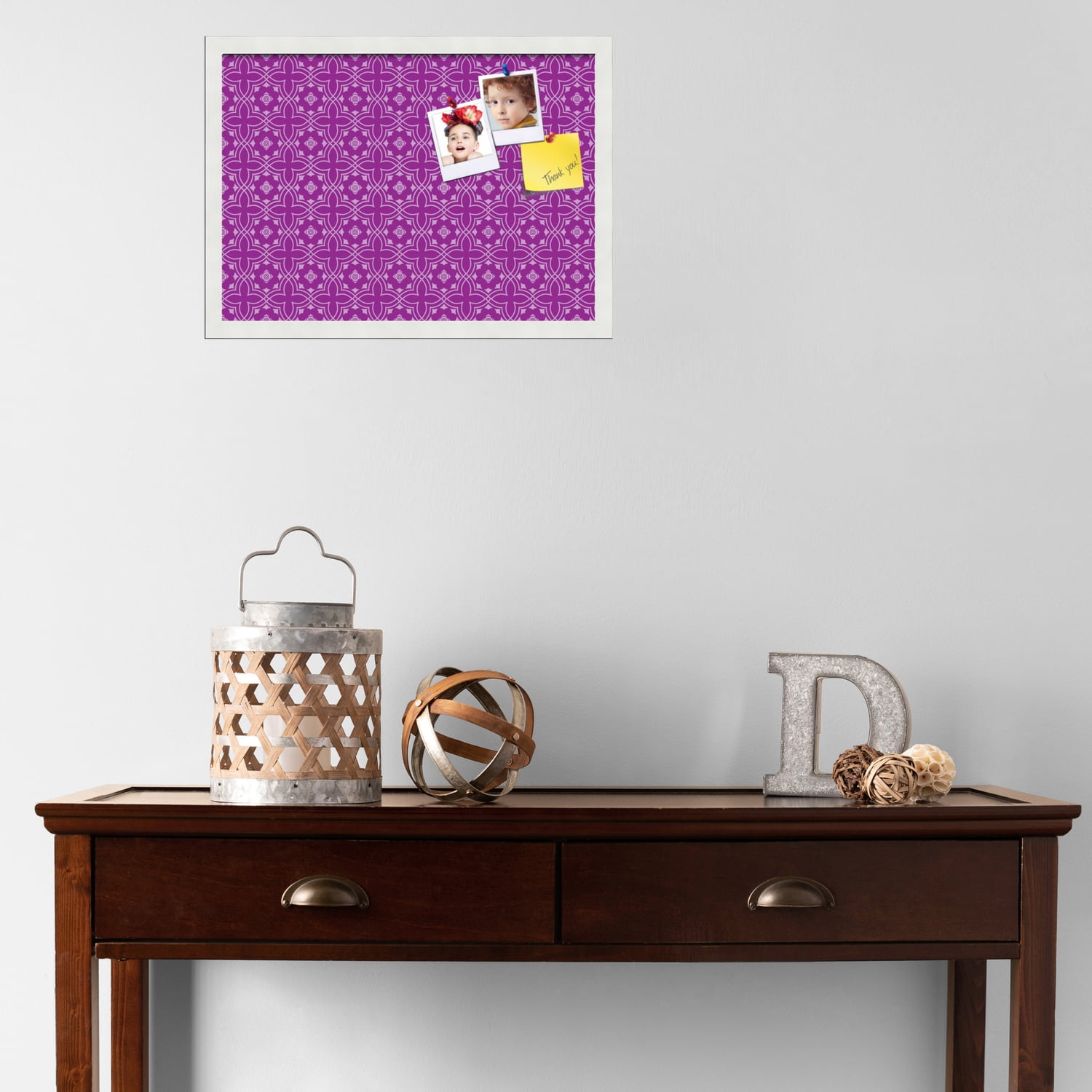 PinPix ArtToFrames 19x13 Custom Cork Bulletin Board    Poster Board Has a Fabric Style Canvas Finish, Framed in Satin White Frame (PinPix-595)