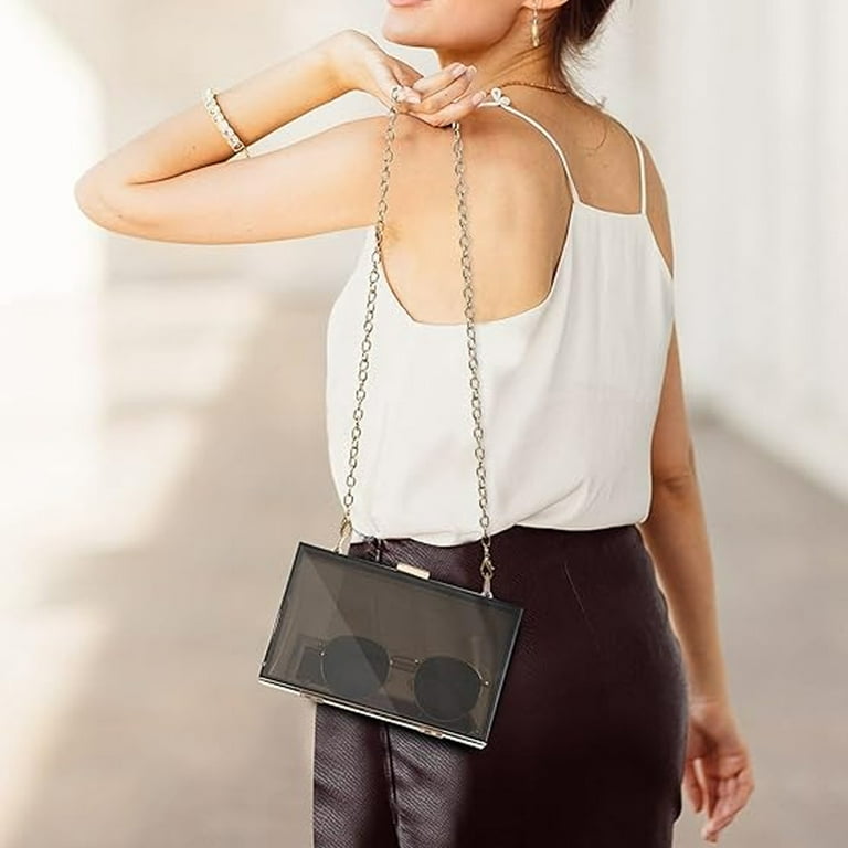 Women Clear Purse Acrylic Clear Clutch Bag, Shoulder Handbag With