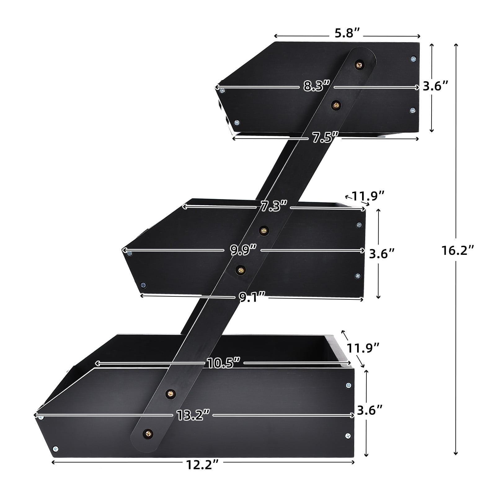 Fruit Basket, 3 Tier Bamboo Fruit Bowl for Kitchen Counter, Fruit Stand Storage Holder for Vegetables and Snack, 15 mm Thickness (Self-Assembly)