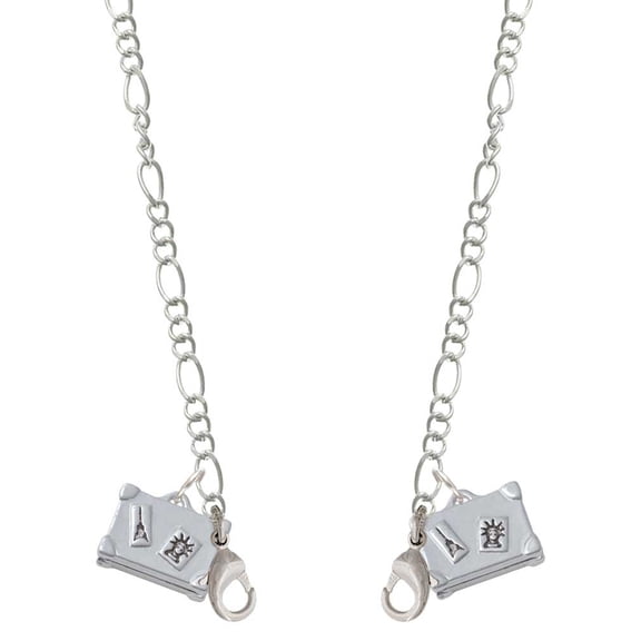 Silvertone Suitcase Silvertone Face Mask Necklace