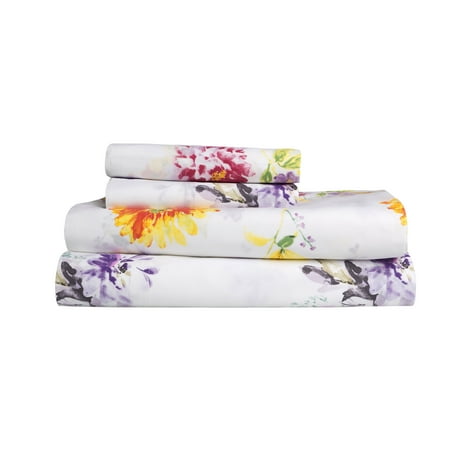 Quilt Bumper Fitted Sheet - Mainstays 200 Thread Count Floral Print Sheet Set