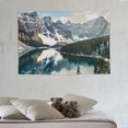 FANNA Mountain Lake Snow Covered Mountains Trees Tapestry 60x40in Soft