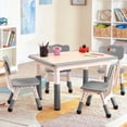 thumbnail image 1 of CazToi Height Adjustable Kids Table and 4 Chairs Set Easy to Wipe Graffiti Desktop, 1 of 9
