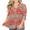 Multi Red, variant on VERABENDI Women's Plus Size Tops 3/4 Sleeve Tunic Shirts A Buckle Decoration V-Neck Blouses,M-4XL