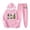 Pink, variant on ClodeEU Women's 2 Piece Flowers Print Sportswear Set ,Round Neck Long Sleeve Sweatshirts and Cuffed Joggers Set B-White,Womens Plus XL