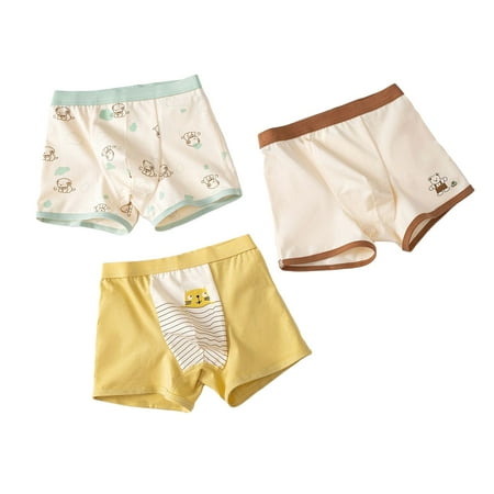 

GYRATEDREAM 3 Pack Boys Kids Soft Cotton Fashion Boxer Briefs Toddler Breathable Underwear 3-11 Years