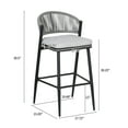 thumbnail image 3 of Amara Modern Outdoor Patio Barstools, Iron Frame, Scallop-Shaped Backrest, Matte Black, Set of 4, 3 of 10
