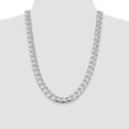 thumbnail image 4 of Auriga Fine Jewelry 925 Sterling Silver 11 mm Domed w/ Side Diamond-cut Curb Chain Necklace for Mens 24", 4 of 6