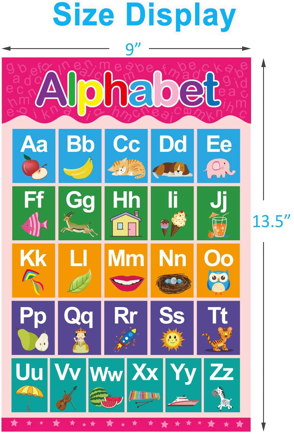 Classroom Nursery and 12 Educational Preschool Posters For Toddler Learning 