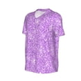 thumbnail image 6 of Fotbe Lilac Glittering Baseball Jersey Shirt for Men and Women, Casual Short Sleeves Button Down T-Shirt-Small, 6 of 9