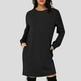 thumbnail image 2 of yocbz Fall Wedding Guest Dresses for Women Womens 2025 Fall Dress Long Long Sleeve Ribbed Knit Casual Lightweight Mini Sweater Dress Black,Size for M, 2 of 5