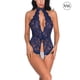 thumbnail image 1 of Lencería de mujer Mono de encaje sexy Ropa de dormir Body Ropa interior hueca, XXL, Azul Methold XX000097-17, 1 of 7
