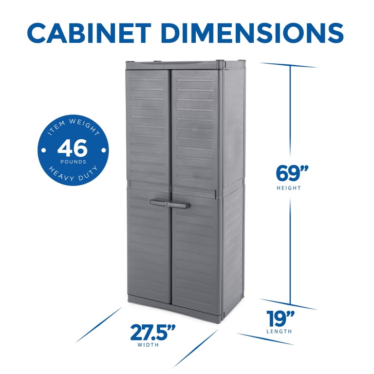 Gracious Living MaxIt 3-Shelf Garage Cabinet, 19