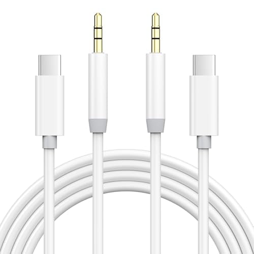 USB C to 3.5mm Audio Aux Jack Cable for iPhone 16 15, 2 Pack USB Type C to 3.5mm Headphone Jack Aux Audio Cable Car Stereo Cord for iPhone 16/16 Plus/16 Pro/16 Pro Max/15/15 Plus/15 Pro/15 Pro Max