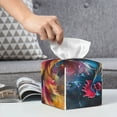 thumbnail image 6 of Gukieu Vibrant Rooster Painting Print Leather Tissue Box, PVC Waterproof Velcro Opening and Closing Square Tissue Box Holder, Suitable for Home and Office Decoration, 6 of 7