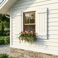thumbnail image 3 of GVN Louver Shutters with Premium Board and Batten, Window Panel Shutters with Two Horizontal Rails and Easy Mount for Farmhouse, Home Office, Living Room, Bedroom, White(14"*35"), 3 of 8
