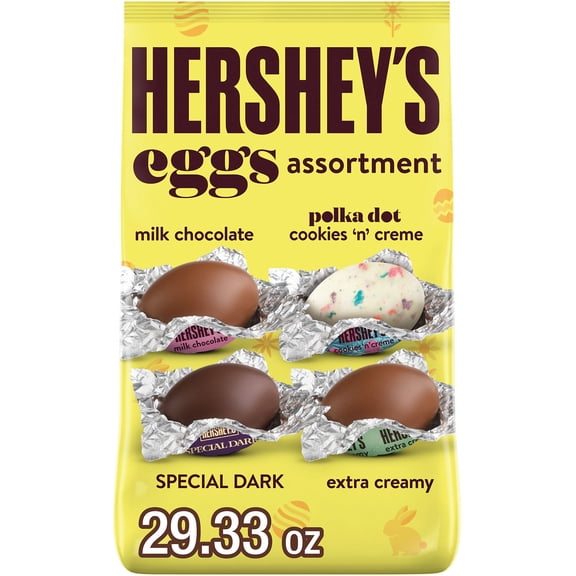 Hershey's Assorted Flavored Eggs Easter Candy, Bulk Bag 29.33 oz