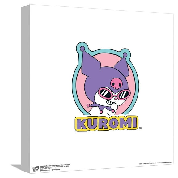 Gallery Pops Sanrio Kuromi - Kuromi Sticker Graphic Canvas Wall Art, Unframed Version, 12" x 12"