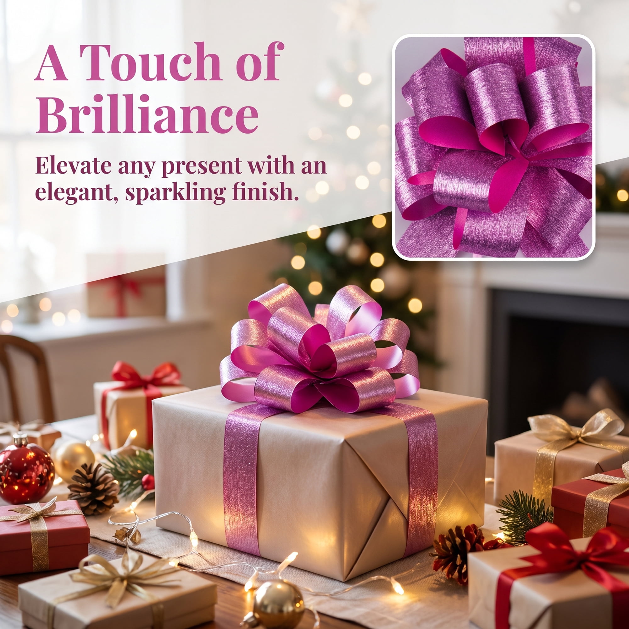 Unique Bargains Multi-Layered Star Bows for Decoration and Gift Wrapping Purposes Pink