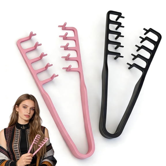 2Pcs Texture Comb, Travel Folding Wide-Toothed Voluminous Hair Styling Comb with Textured Grip, Hair Styling Tool for Women and Men