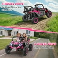 thumbnail image 4 of Farmdex 4WD 24 Volt Kids Ride on Car UTV, 2 Seater Ride on Toy Car with Remote Control, 400W Electric Car for Boys Girls, Storage Space, Bluetooth, LED Lights, Pink, 4 of 11