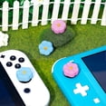 thumbnail image 5 of Nintendo Switch thumb grip caps, cute joystick covers with 3D pattern, soft silicone, 4-piece kit for Switch/OLED/Lite, flower, 5 of 5