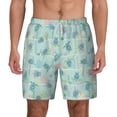 thumbnail image 2 of Picia Sea Turtle pattern Mens Swim Trunks with Compression Liner Stretch Beach Shorts Quick Dry with Zipper Pockets No-Chafing Board Shorts-Small, 2 of 9