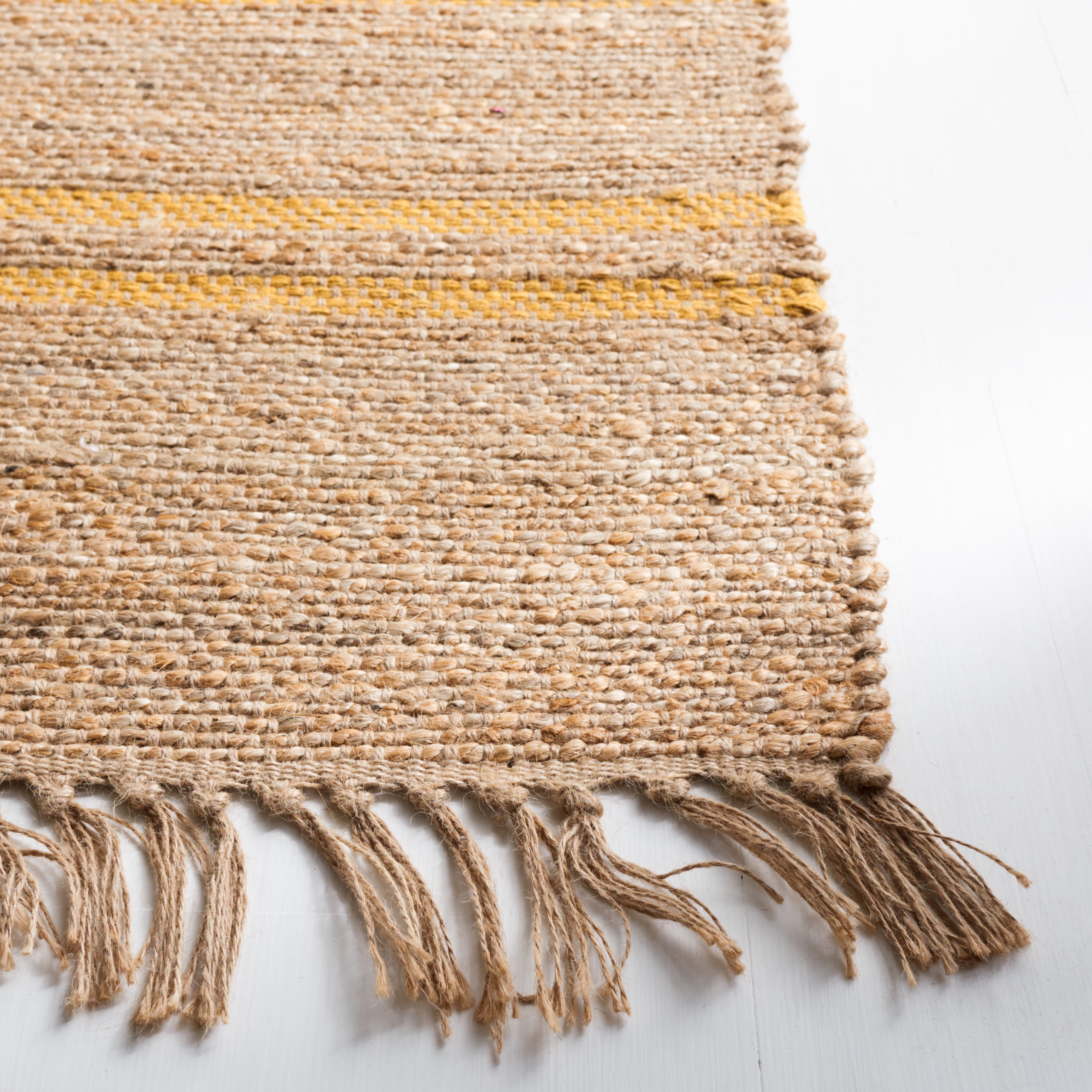SAFAVIEH Natural Fiber Gisselle Striped Area Rug, Gold/Natural, 9' x 12'