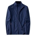 thumbnail image 2 of Men's Jackets Clearance Zipper Up Big and Tall 5XL Solid Color Outdoor Sunscreen Climb Sport Run Pocket Zipper Long Sleeved Outwear, 2 of 3