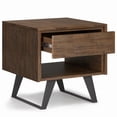 thumbnail image 4 of WyndenHall  Mitchell SOLID WOOD / Metal 22 inch wide Square Modern Industrial End Table - 22 W x 22 D x 22 H Rustic Natural Aged Brown Lacquer,Stained, 4 of 5