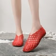 thumbnail image 4 of Quaouag Jelly Mesh Ballet Flats for Women Adult Clear Hollow Jelly Sandals Beach Ballerina Jellies Shoes, 4 of 7
