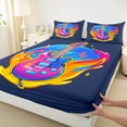 thumbnail image 3 of Homewish King 4-Piece Electric Guitar Bed Sheet Set - Music Theme, Luxury Bedroom Decor, 3 of 7