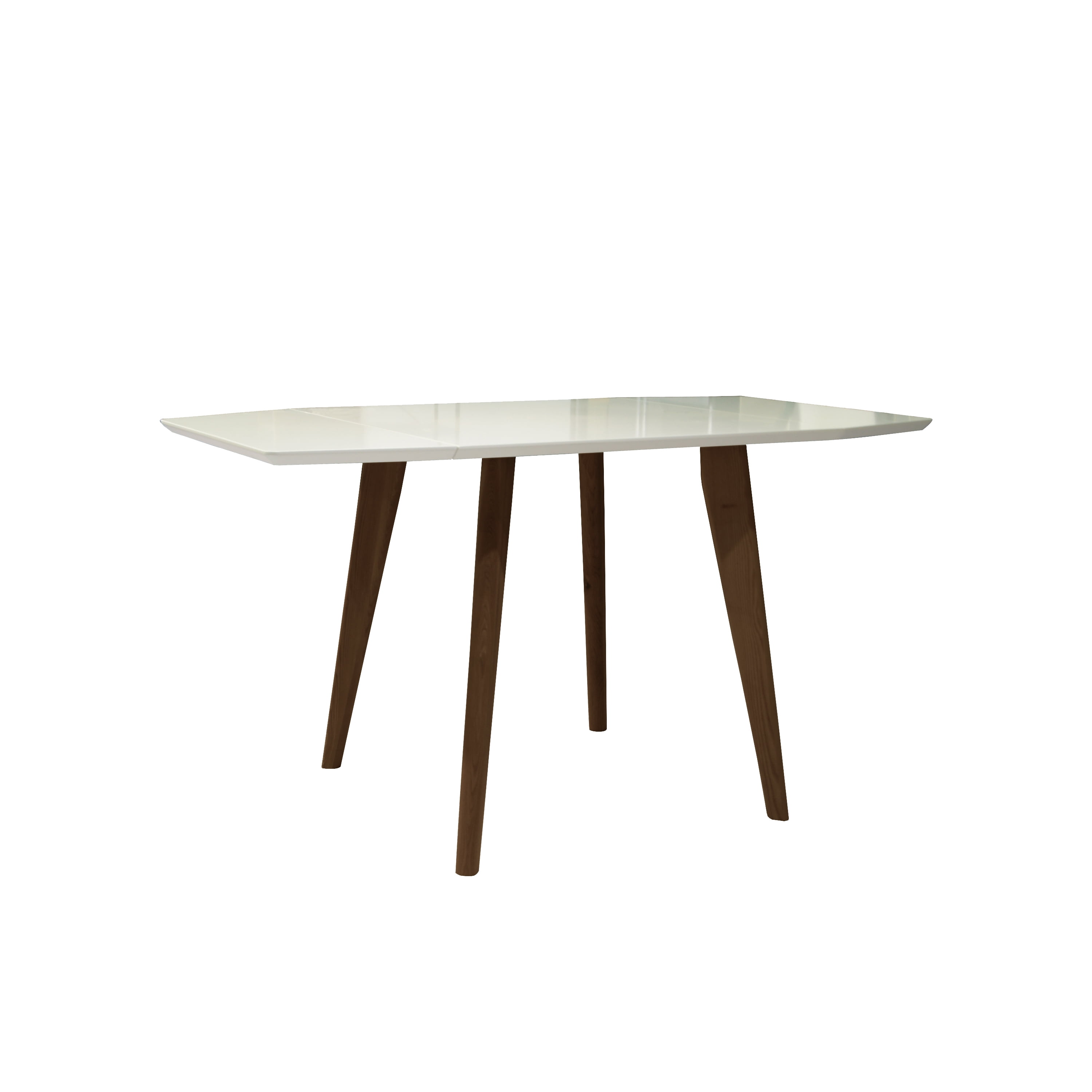 Sinclair Extendable Mid-Century Modern Matte White and Teak Finish Indoor Dining Table - Walmart ...